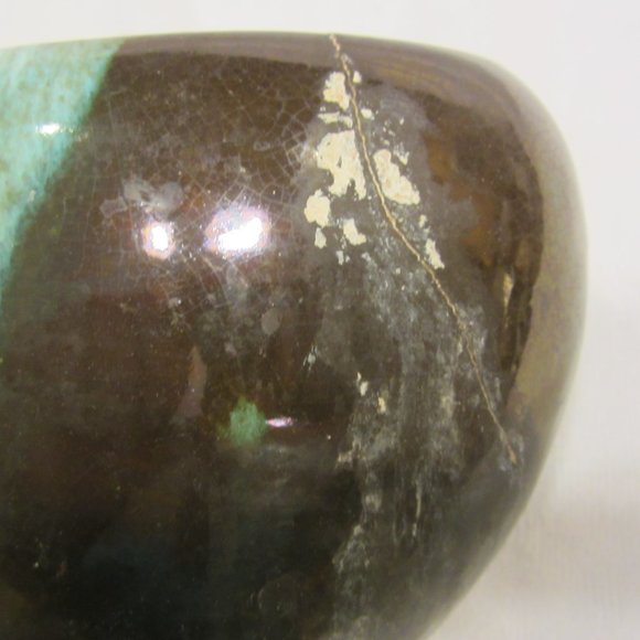 UNIQUE VTG DRIP GLAZE OBLONG VASE/PLANTER - Picture 6 of 12